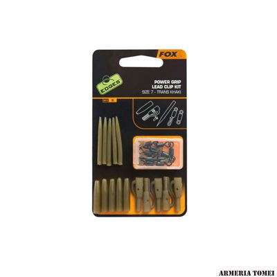 FOX - EDGES™ POWER GRIP LEAD CLIP KIT SIZE 7 - TRANS KHAKI