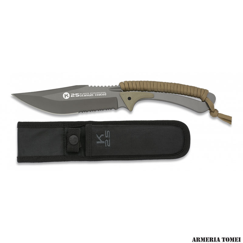 K25 – COLTELLO TATTICO CON PARACORD IN COYOTE