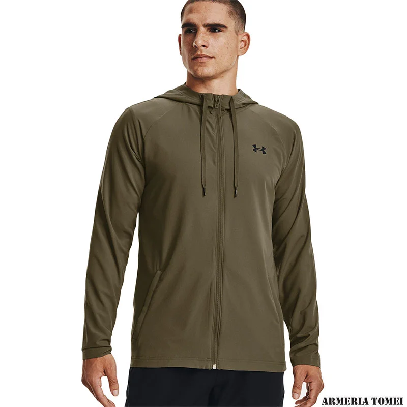 UNDER ARMOUR - UOMO - WOVEN PERFORATED WINDBREAKER Tent / Black - 361 - immagine 3