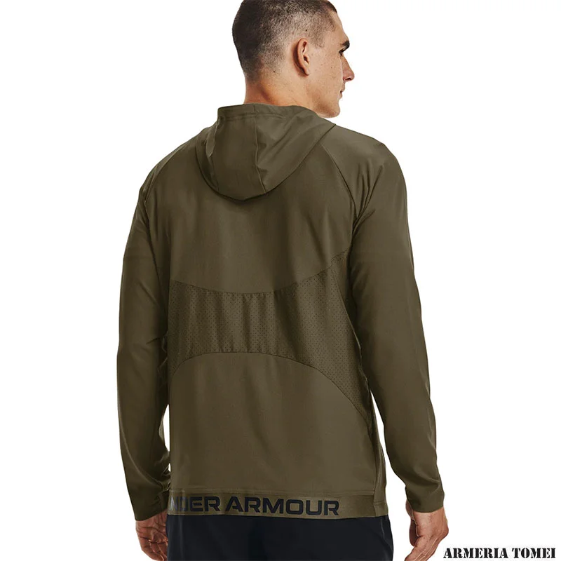 UNDER ARMOUR - UOMO - WOVEN PERFORATED WINDBREAKER Tent / Black - 361 - immagine 4
