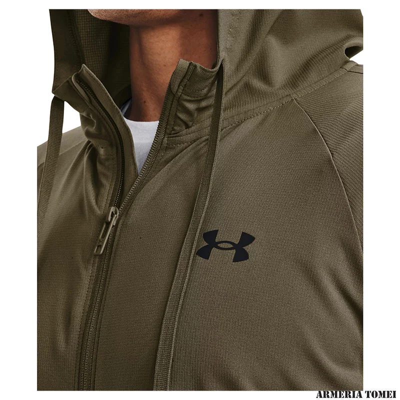 UNDER ARMOUR - UOMO - WOVEN PERFORATED WINDBREAKER Tent / Black - 361 - immagine 5