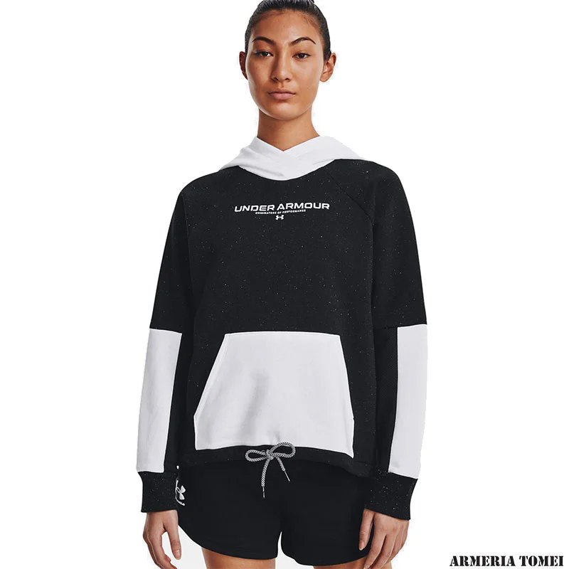UNDER ARMOUR - DONNA - RIVAL + FLEECE Black / White - immagine 3