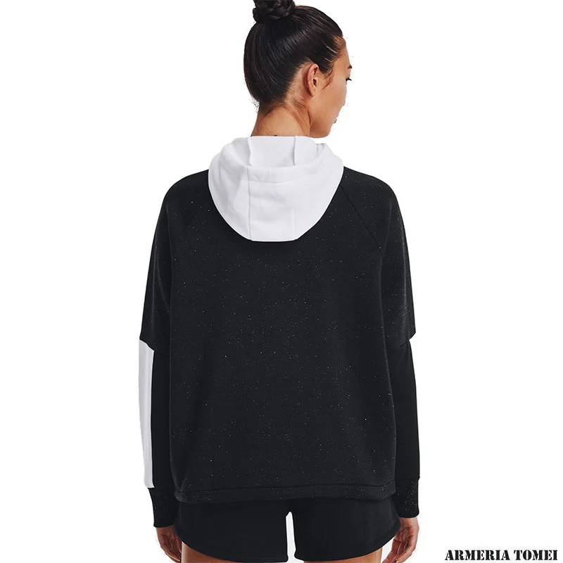 UNDER ARMOUR - DONNA - RIVAL + FLEECE Black / White - immagine 4