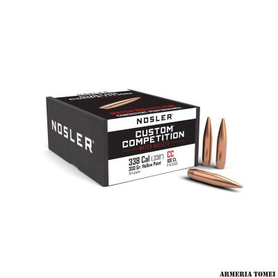 NOSLER - PALLE - CUSTOM COMPETITION® 338 Cal (.338") CC 300gr Hollow Point 19,4g (100pz) -53515