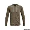 UNDER ARMOUR - UOMO - RIVAL TERRY FULL ZIP Tent / Onyx White