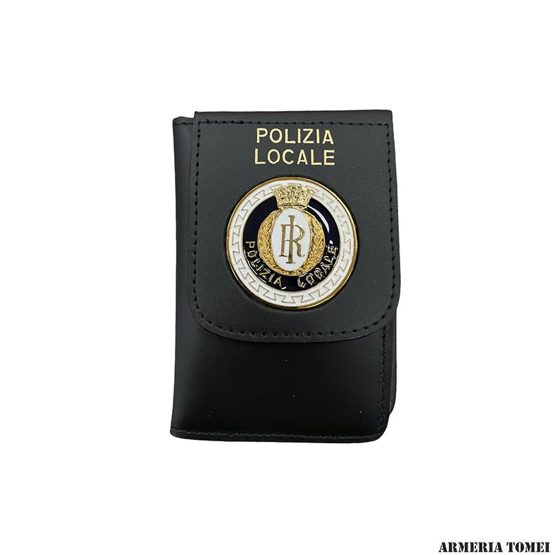 PORTAFOGLIO IN PELLE POLIZIA LOCALE CON PLACCA