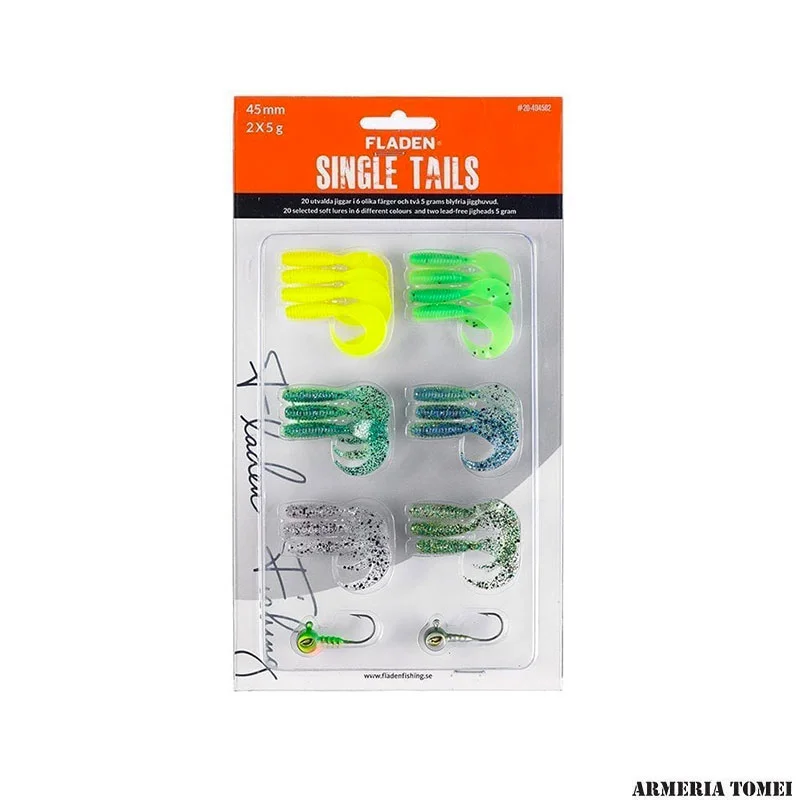 FLADEN - SINGLE TAILS 45mm 2x5g (20pz + 2 jigheads)