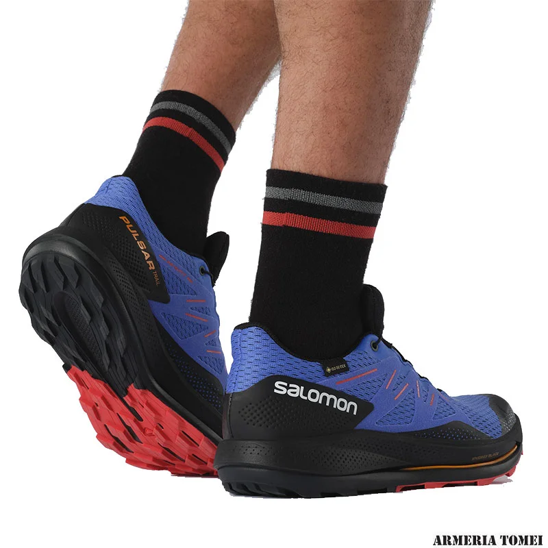SALOMON - UOMO - PULSAR TRAIL GTX Dazzling Blue / Black / Poppy Red - immagine 5