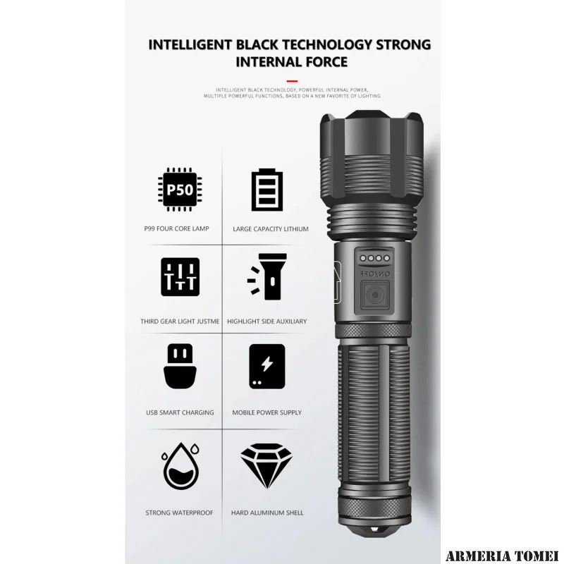 TORCIA - 1600 RICARICABILE USB 22-LUX - immagine 7