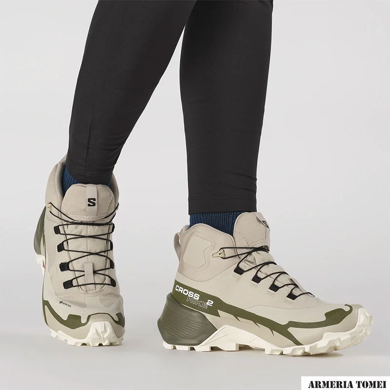 SALOMON - DONNA - CROSS HIKE 2 MID GTX Feather Gray / Olive Night / White - immagine 5