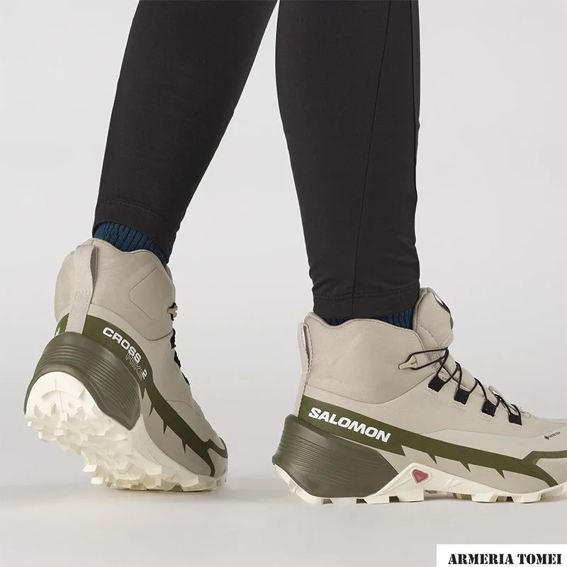 SALOMON - DONNA - CROSS HIKE 2 MID GTX Feather Gray / Olive Night / White - immagine 6