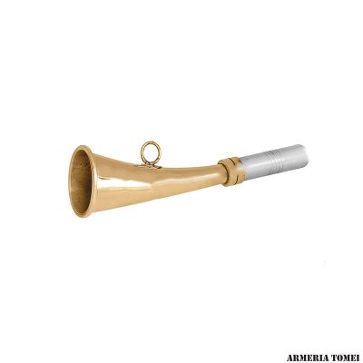 CORNO PIATTO CURVO 16CM IN OTTONE LUCIDO