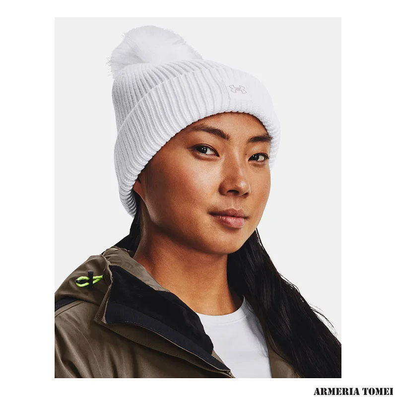 CAPPELLO - UNDER ARMOUR -COLDGEAR® INFRARED HALFTIME RIBBED POM White / Ghost Gray - 100 - immagine 2