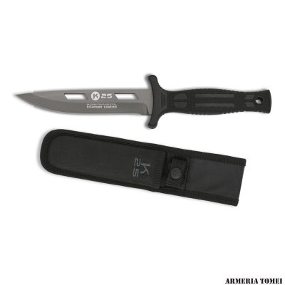K25 - COLTELLO DA STIVALE RIVESTITO NERO 12.4CM