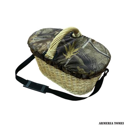 CESTO PORTA FUNGHI IN VIMINI INTRECCIATO 45x25x23