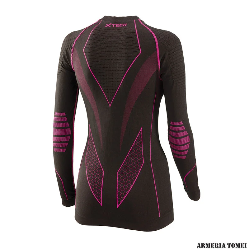 X TECH - DONNA - MAGLIA DOLOMITI NERO-FUXIA - immagine 2