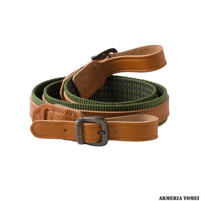 RADAR - BRETELLA IN NASTRO E PELLE CON FIBBIA IN OTTONE SATINATO