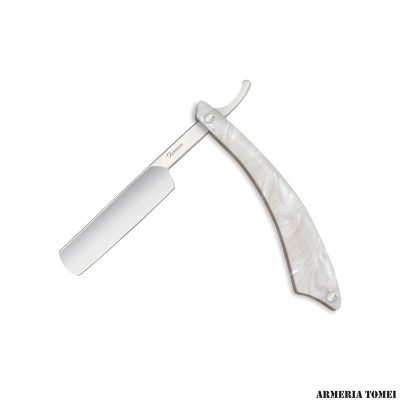 ALBAINOX - COLTELLO RASOIO SIMIL MADREPERLA BIANCA
