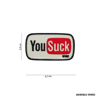 PATCH - 3D PVC 4 YOU SUCK BIANCO/NERO #14067