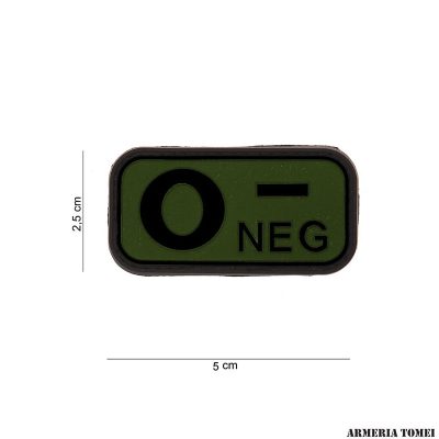 PATCH - 3D PVC 4 GRUPPO SANGUIGNO 0- NEGATIVO VERDE #13030