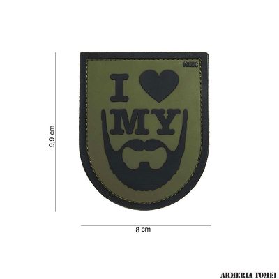 PATCH - 3D PVC I LOVE MY BEARD VERDE #14043