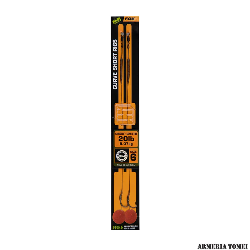 FOX - EDGES™ CURVE SHORT RIGS 6 - 20lb 9.07kg Camotex Semi Stiff x 2