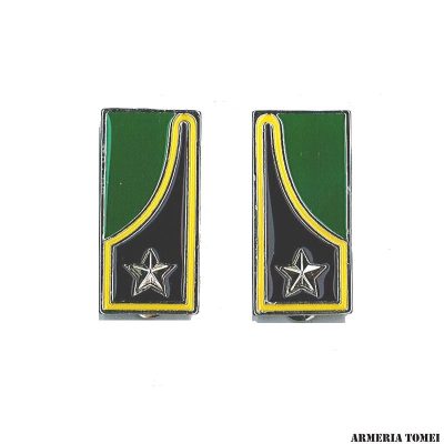 ESERCITO - COPPIA MOSTRINE ARTIGLIERIA DA MONTAGNA DA CAMICIA/GIACCA