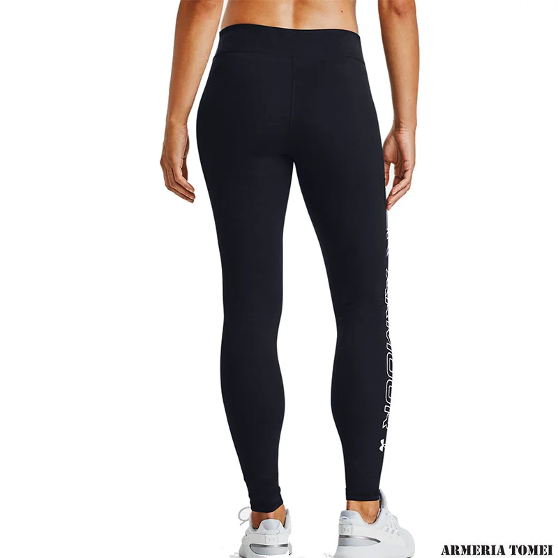 LEGGINGS - UNDER ARMOUR - DONNA - FAVORITE WORDMARK Black / White - 001 - immagine 5