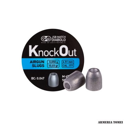 JSB MATCH - KNOCKOUT AIRGUN SLUGS 0,650g / 10,03gr CAL 4,5 mm  (500 PZ)