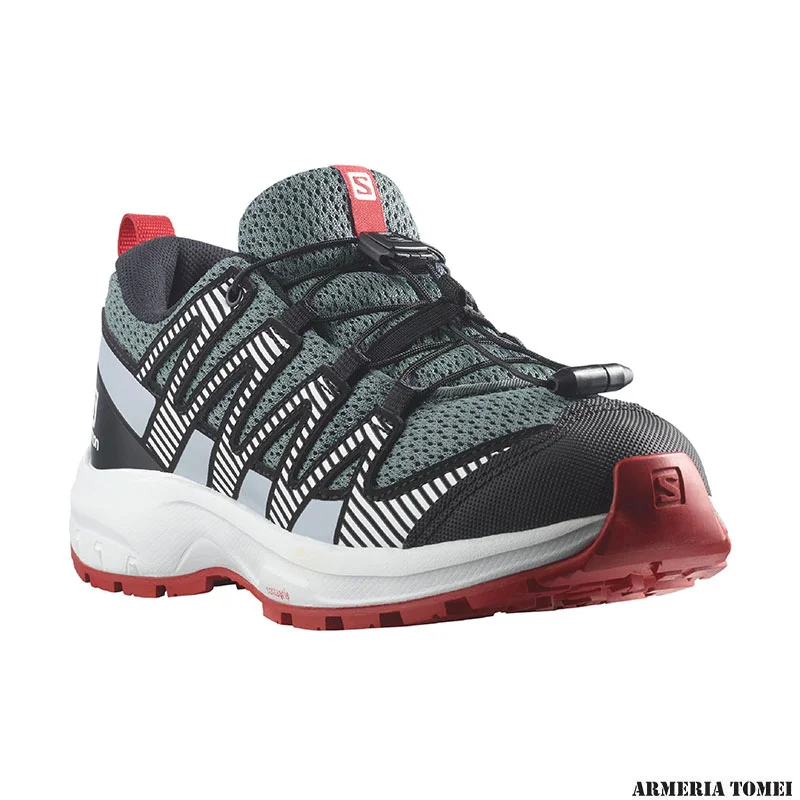 SALOMON - BIMBO/A - XA PRO V8 J Stormy Weather / Zen Blue / Goji Berry - immagine 2