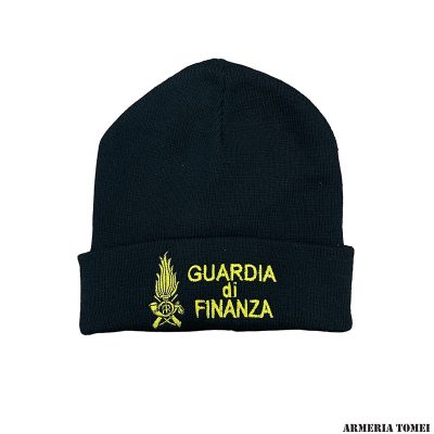 CAPPELLO LANA - GUARDIA DI FINANZA CON SCRITTA RICAMATA (NERO)