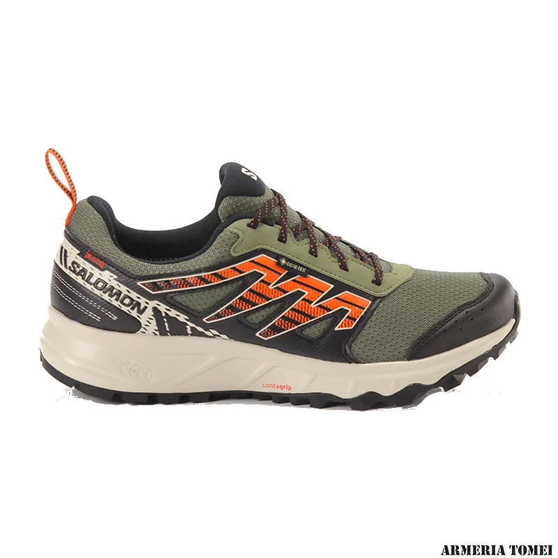SALOMON - UOMO - WANDER GTX Deep Lichen Green / Rainy Day / Scarlet Ibis
