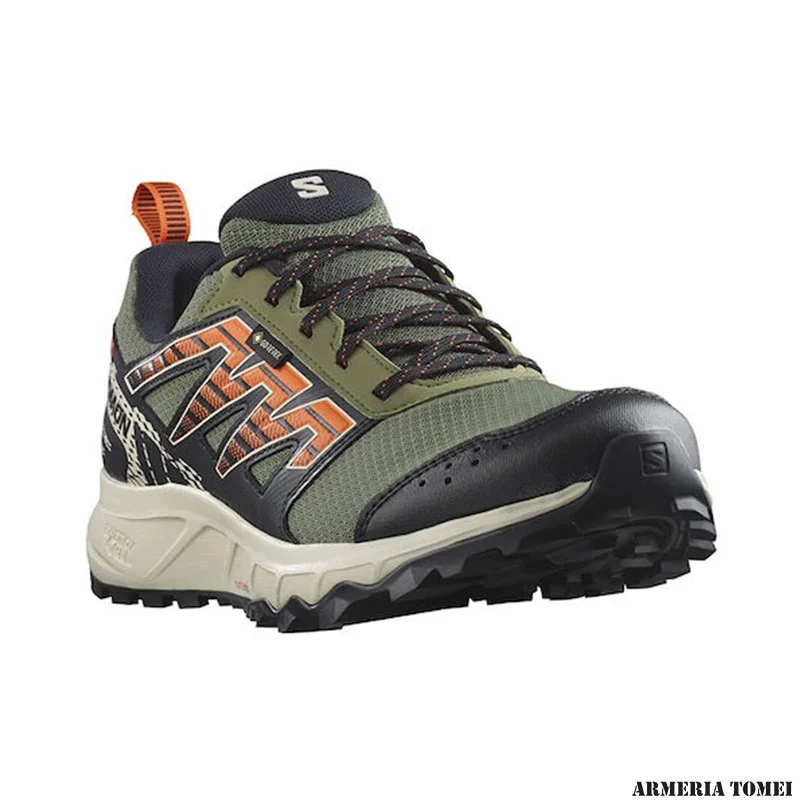 SALOMON - UOMO - WANDER GTX Deep Lichen Green / Rainy Day / Scarlet Ibis - immagine 2