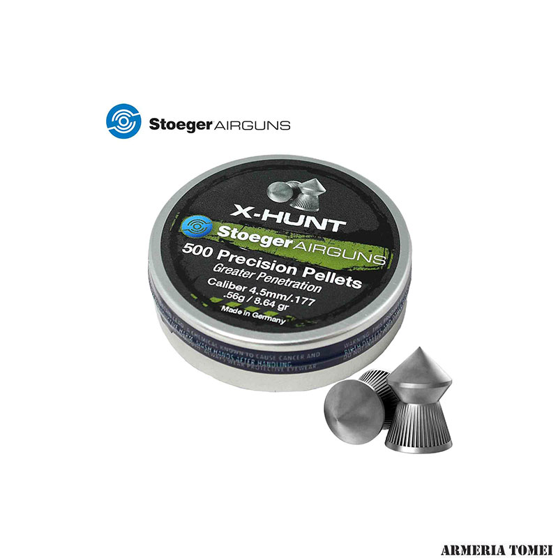 PALLINI ARIA COMPRESSA – STOEGER – X-HUNT 4.5mm / .177 .56g / 8.64gr  (500pz)