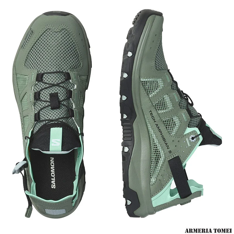 SALOMON - DONNA - TECHAMPHIBIAN 5 Laurel Wreath / Arctic Ice / Marine Blue - immagine 5