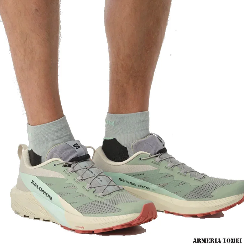 SALOMON - UOMO - SENSE RIDE 5 Lily Pad / Rainy Day / Bleached Aqua - immagine 6