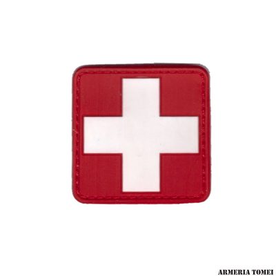 PATCH CROCE ROSSA IN GOMMA CON VELCRO