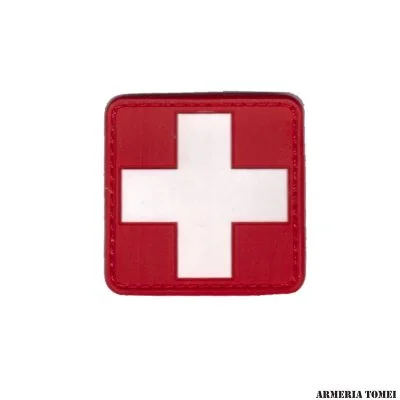 PATCH CROCE ROSSA IN GOMMA CON VELCRO