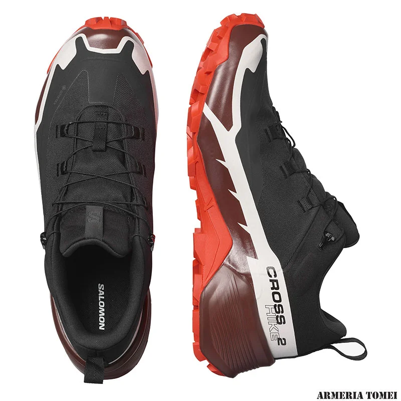 SALOMON - UOMO - CROSS HIKE 2 GTX Black / Bitter Chocolate / Fiery Red - immagine 5