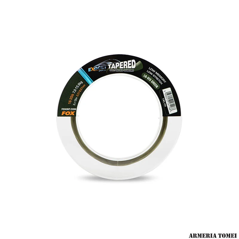 FOX - EXOCET PRO TAPERED SOFT MONO LEADERS 16-35lb / 7.2-15.9kg / 3x12 0.37-0.57mm LO-VIS GREEN