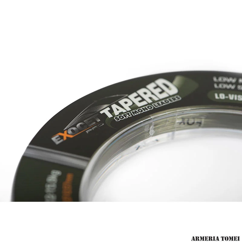 FOX - EXOCET PRO TAPERED SOFT MONO LEADERS 16-35lb / 7.2-15.9kg / 3x12 0.37-0.57mm LO-VIS GREEN - immagine 2