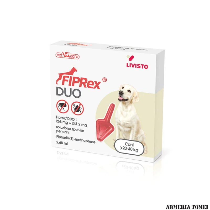 LIVISTO - FIPREX DUO L 268 mg + 241,2 mg soluzione spot-on per cani 20-40 kg