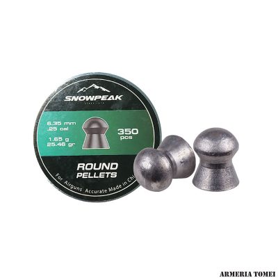 PALLINI ARIA COMPRESSA - SNOWPEAK - ROUND PELLETS 6.35mm .25 cal - 1.65g - 25.46gr (350pz)