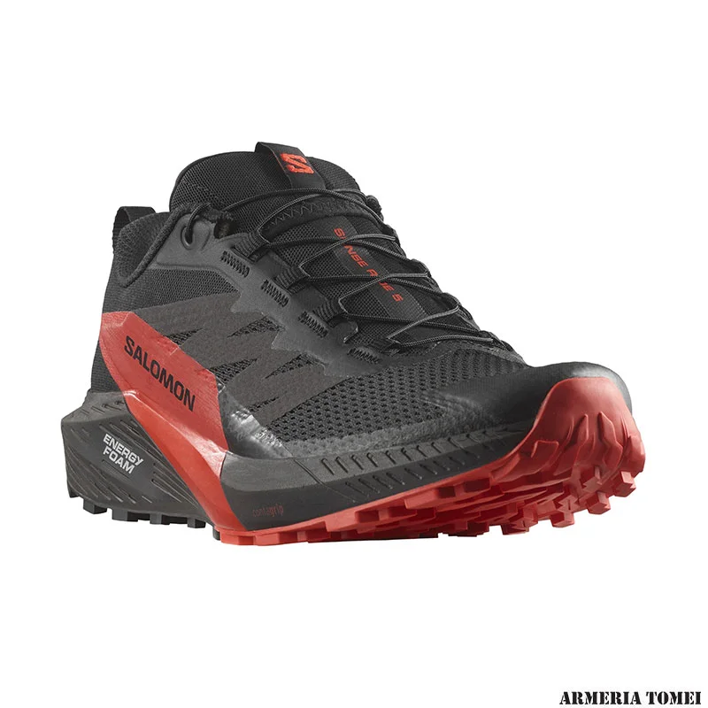 SALOMON - UOMO - SENSE RIDE 5 Black / Fiery Red / Black - immagine 2