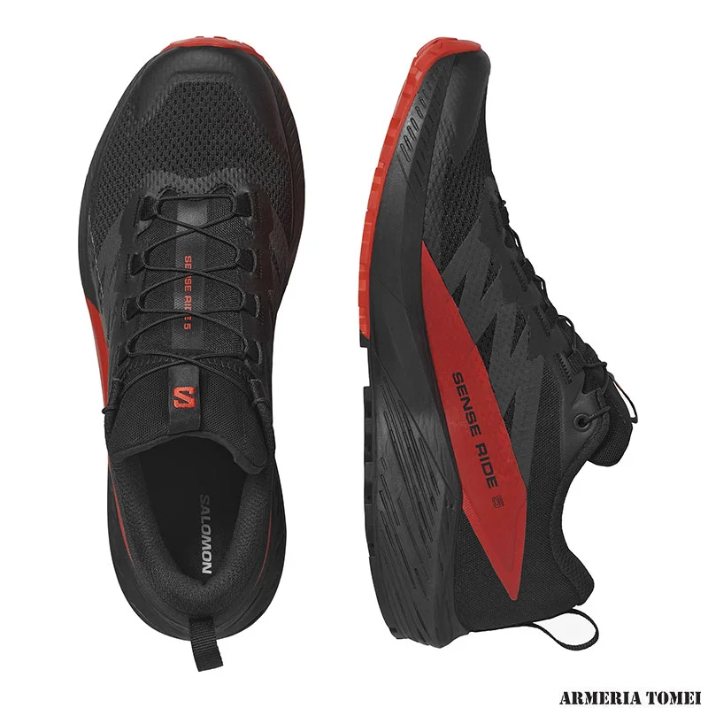 SALOMON - UOMO - SENSE RIDE 5 Black / Fiery Red / Black - immagine 5