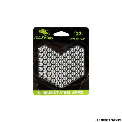BLACKBIRD - STEEL AMMO SFERE ACCIAIO PER FIONDA ø9,5mm - 3/8" (75PZ)