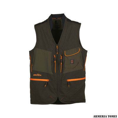 GILET - UOMO - UNIVERS - CACCIA ALPI ELASTICIZZATO VERDE/ARANCIO