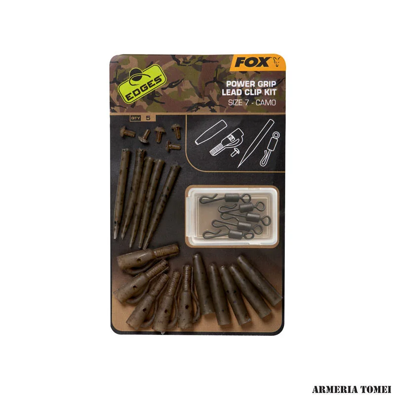 FOX - EDGES™ CAMO POWER GRIP LEAD CLIP KIT (SIZE 7) 5PZ