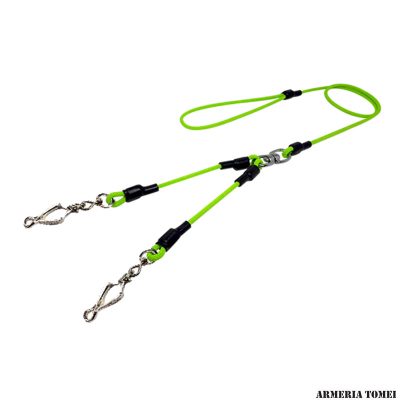 GUINZAGLIO DOPPIO TERMINALE A PINZA (VERDE) 130cm