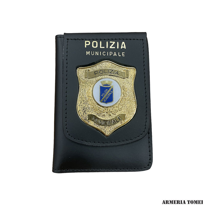 Portafoglio In Pelle Per Placca Della Polizia Nazionale Spagnola Mod. 802 - 8 Scomparti E Portabanconote